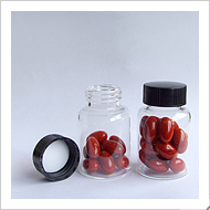 Screw neck glass bottle with PP cap&PE inlay