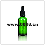 Green dropper glass bottle